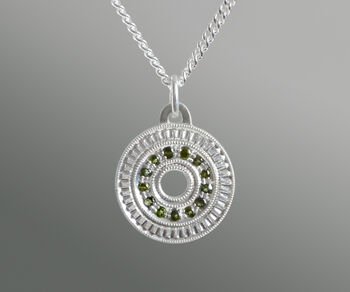 Pave Green Tourmaline Necklace In Sterling Silver, 3 of 5