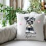 Personalised Miniature Schnauzer Hearts Cushion Cover Gift, thumbnail 1 of 2