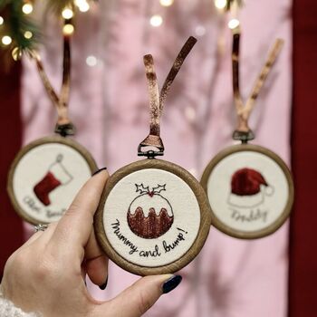 Personalised Embroidered Christmas Tree Decoration, 6 of 12