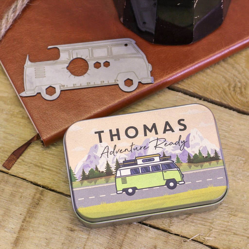 Personalised Camper Van Shaped Tool Travel Gift, 1 of 11