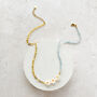 Pearl Daisy And Aquamarine Gemstone Beaded Necklace, thumbnail 3 of 12