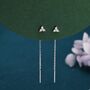 Sterling Silver Cz Trio Flower Threader Earrings, thumbnail 1 of 11