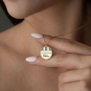 Personalised Piano Necklace With Name, 7 of 11