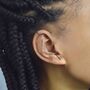 Gold Plated Silver Zig Zag Zirconia Minimalist Ear Cuff Earring, thumbnail 3 of 4