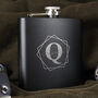 Personalised Geometric Black Hip Flask, thumbnail 5 of 7