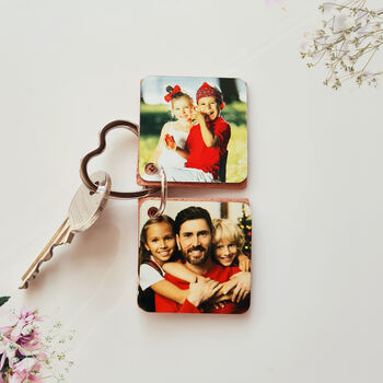 Personalised Multi Photo Flip Leather Keyring, 4 of 10