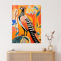 Autumn Pheasant Bird Bright Orange Blue Wall Art Print, thumbnail 1 of 6
