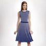 Sienna Striped Fit And Flare Knitted Dress In Blue, thumbnail 1 of 3