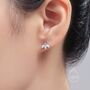 Aqua Green Opal Marquise Cluster Cz Stud Earrings, thumbnail 2 of 10