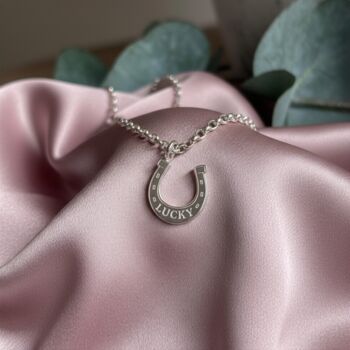 Lucky Horse Shoes Necklace Sterling Silver, 2 of 4