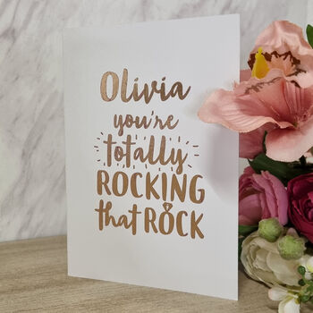 'Totally Rocking That Rock' Engagement Card, 9 of 10