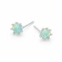 Sterling Silver Green Opal Micro Stud Earrings – 4mm, thumbnail 7 of 8