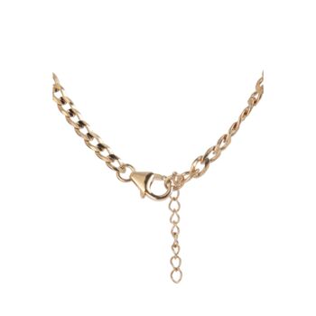 Sterling Silver Gold Plated Cz Tennis Curb Necklace, 6 of 7