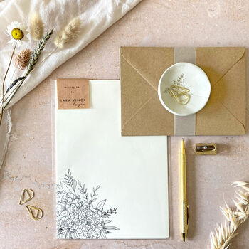 Peonies Writing Set Writing Paper With Envelopes, 5 of 5