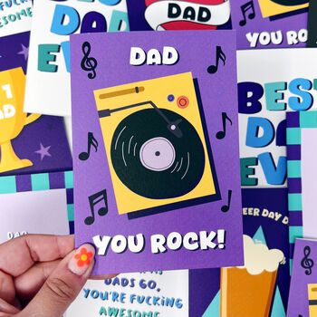 Father's Day Card Music 'Dad You Rock', 3 of 5