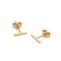 Bar Stud Earrings Made With Recycled 18k Yellow Gold, thumbnail 4 of 6