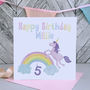 Personalised Unicorn Age Birthday Card, thumbnail 1 of 3