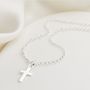 Children's Sterling Silver Cross Necklace, thumbnail 1 of 6