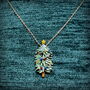 Christmas Tree Necklace, 14k Gold Plated, thumbnail 3 of 4