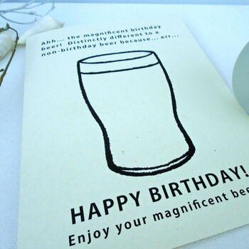 'The Magnificent Birthday Beer!' Joke Birthday Card, 4 of 4
