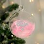 Personalised Pink Or Blue Feather Glass Bauble – Christmas Tree Decorations, thumbnail 1 of 10