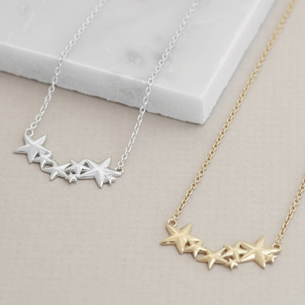 Multi Star Necklace In Silver, Gold Or Rose By Muru ...