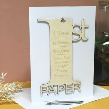 Personalised Paper 1st Anniversary Card, 2 of 10