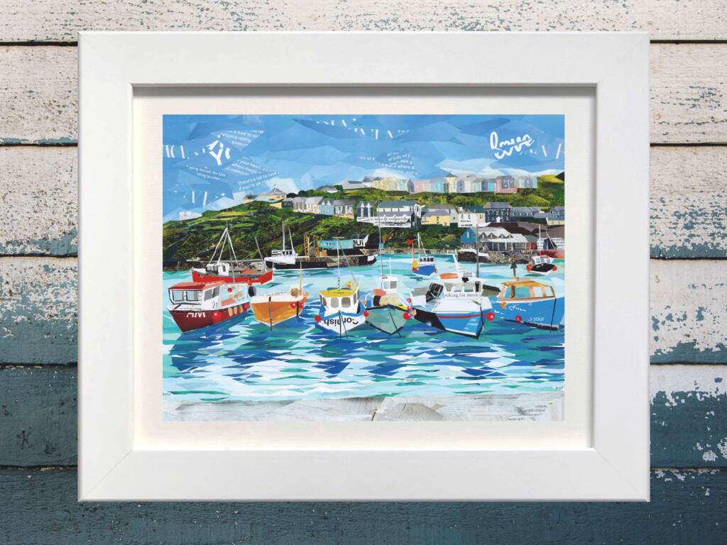 Mevagissey, Cornwall Upcycled Paper Collage Print, 1 of 7