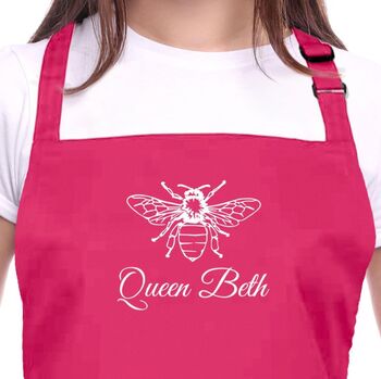 Personalised Bee Apron In Pink, 2 of 5