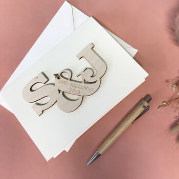 Personalised Entwined Letters Wedding Card, 5 of 12