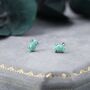 Extra Tiny Green Opal Marquise Stud Earrings, thumbnail 4 of 12