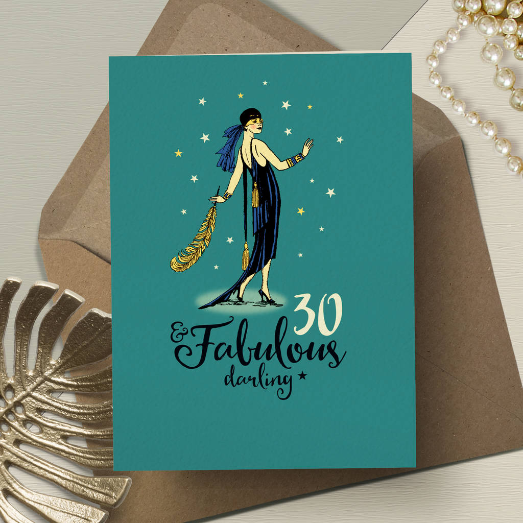 30th Birthday Card For Her Fabulous 30 By The Typecast Gallery 