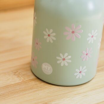 Personalised Sage Daisy Water Bottle, 3 of 5