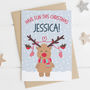 Cute Reindeer Christmas Card For Children, thumbnail 3 of 3