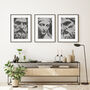 Set Of Three Abstract Statue Faces Art Unframed Prints, thumbnail 8 of 8