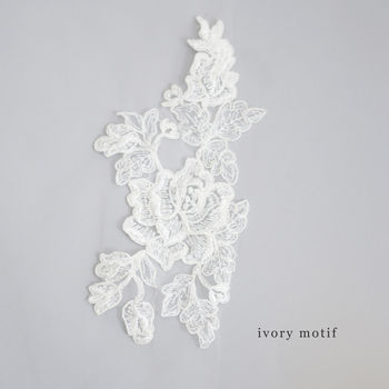 Lace Flower Motif Train Wedding Veil, 6 of 12