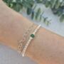 Sterling Silver May Emerald Single Bead Birthstone Stretch Bracelet Gift, thumbnail 4 of 8