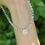 Rainbow Gemstone Mother Of Pearl Smiley Face Necklace, thumbnail 3 of 7