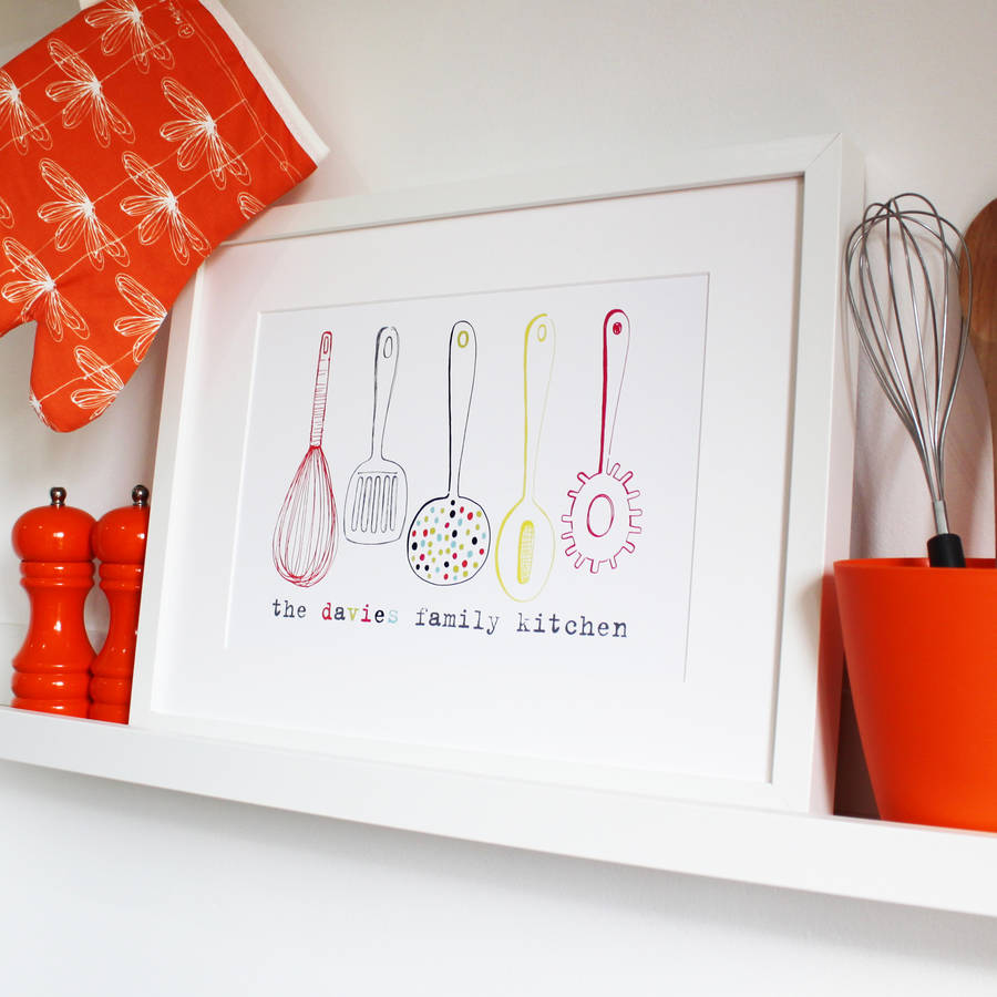 Personalised Family Kitchen Print By rachael taylor ...