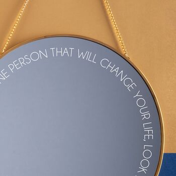 Personalised Quote Round Mirror, 2 of 3