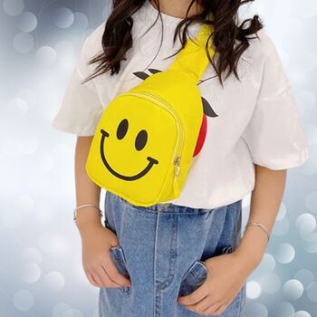 Stocking Filler Kids Crossover Backpack With Smiley Face Blue, 6 of 7