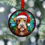 Airedale Terrier In Santa Hat Suncatcher Decoration, thumbnail 1 of 6