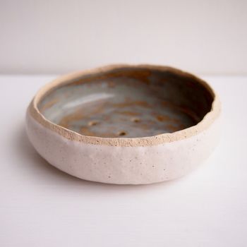 Handmade Blue Brown Ceramic Soap Dish, 8 of 12