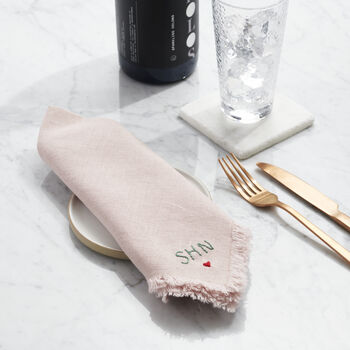 Personalised Hand Stitched Linen Napkin, 7 of 8