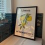 Italian Lemon Art Print Poster, Sorrento Italy, Fruit, Hand Drawn, thumbnail 1 of 3