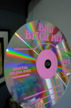 Bad Bitch CD Style Upccyled 12' Laser Disc Decor, 7 of 8