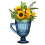 Sapphire Blue Pitcher Jug Flower Vase, thumbnail 2 of 9