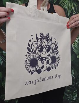 Personalised Tote Bag Cute Cow Design, 2 of 3