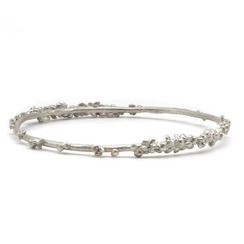 Grain Textured Recycled Sterling Silver Bangle, 6 of 9