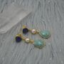 Blue Jade Pearl Amazonite Silver Earrings, thumbnail 7 of 8